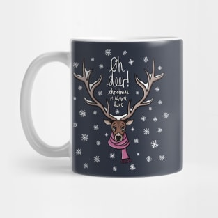 Oh Deer! Christmas is almost here. Digital Illustration Mug